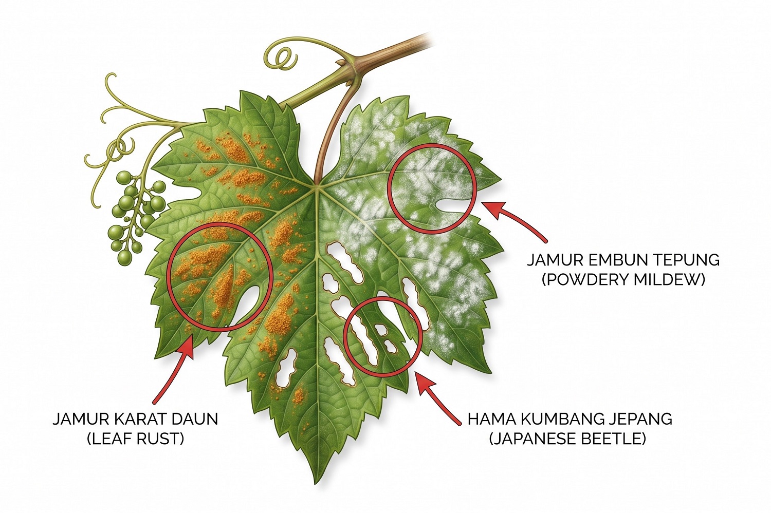 Ilustrasi Diagnosa Daun Anggur Ilustrasi Diagnosa Daun Anggur